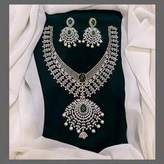 Classy Daimond Look Alike Haram with earrings - DH001