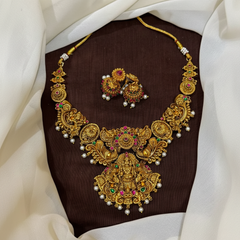 Antique Lakshmi necklace with Jhumki -NN00119