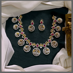 Bottu necklace with Peacock Pendant in Diamond - DN0061