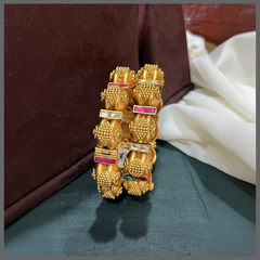 Antique Multi colour Bangle in Kundan - BG00328