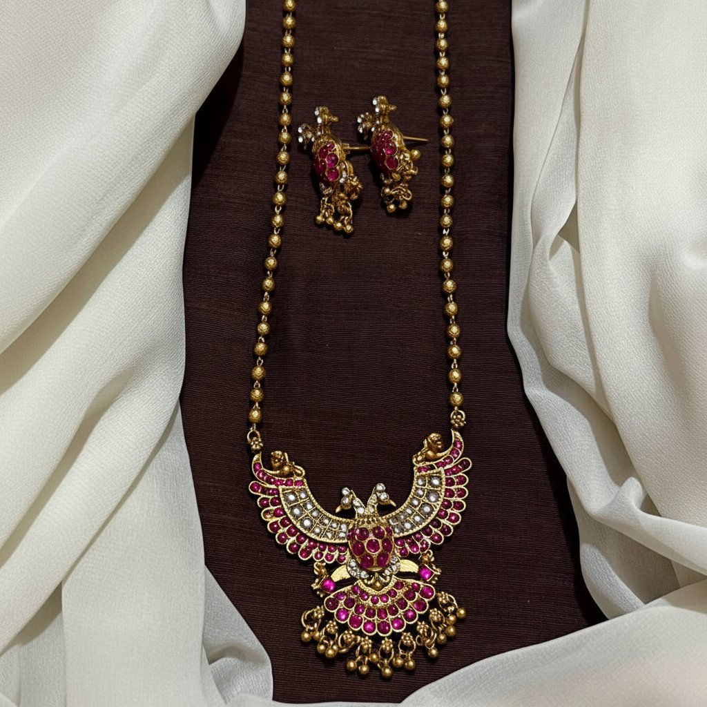 Gandaberunda pendant set With Earrings - NH00492