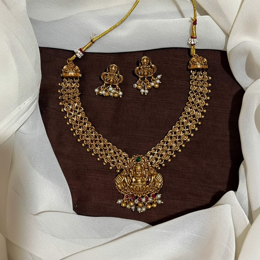 Antique Neckalce with Lakshmi Pendant  - NN0009