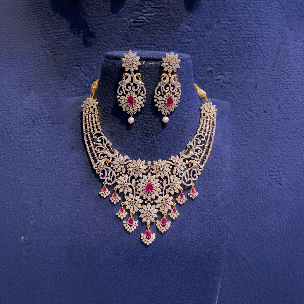 Diamond Flower Neckalce - DN0028