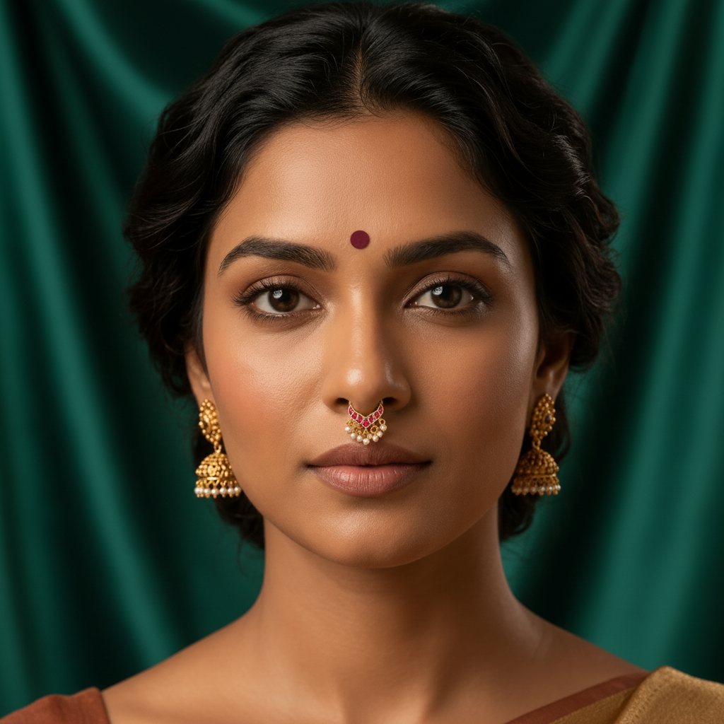 Beautiful Nose Ring With Pearls - NR0039