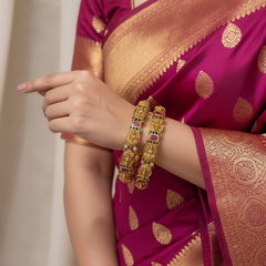 Nakshi Lakshmi Bangles in Antique Finish - BG00678