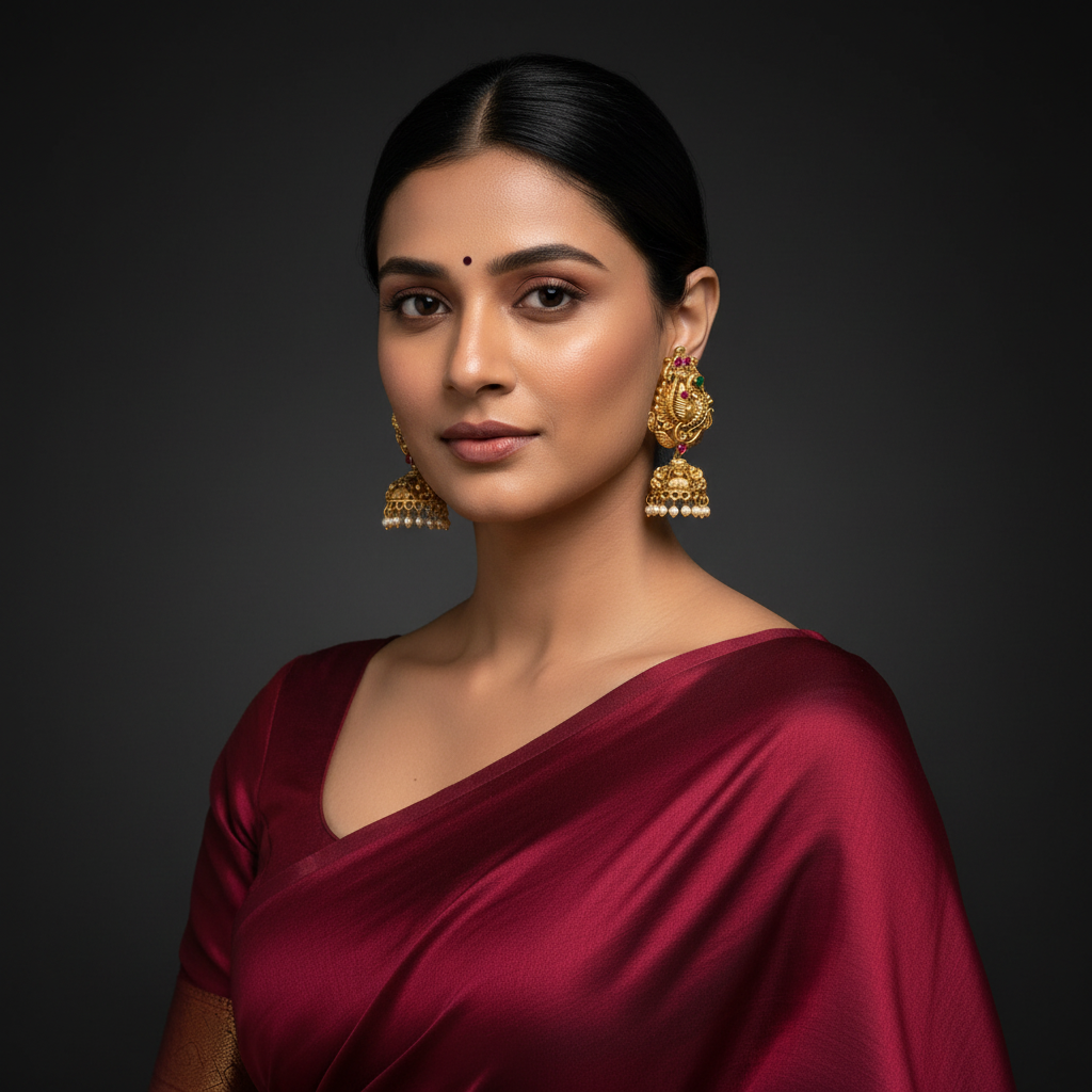 Kundan Stone Nakshi Jhumkis - KE00596