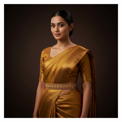 Nakshi Plain Waist Belt In Antique Polish -WB0021