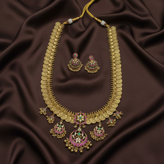 Jadau Kaasu Long Haram With Jhumkis - KH00401