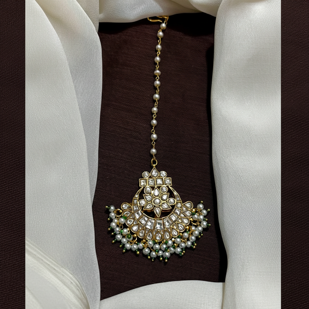 White Stone Jadau Tika - HA00243