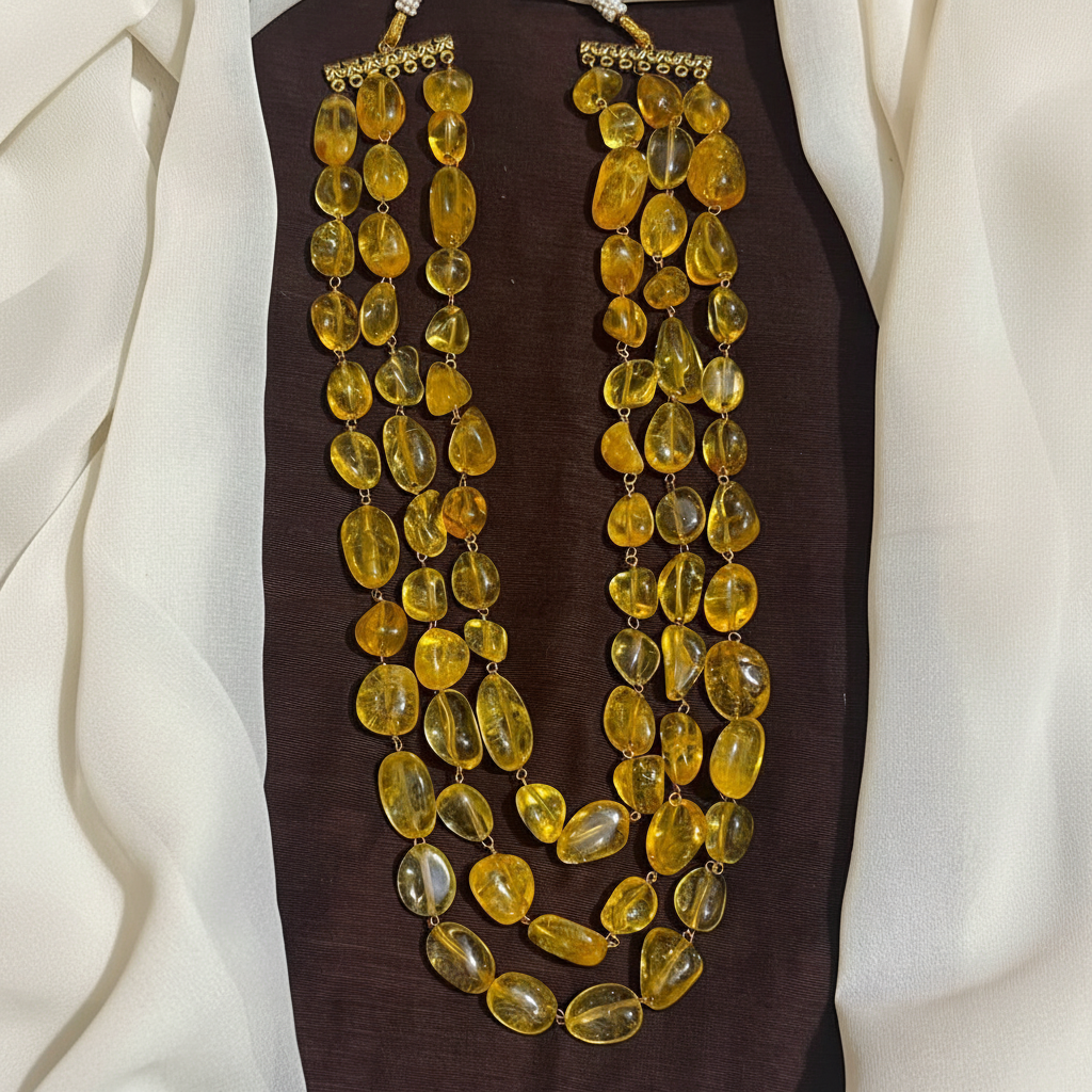 Beautiful 3 liner AD Crystal beads Haram - PB00622